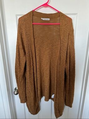 Maurices Caramel Brown Open-Front Knit Cardigan